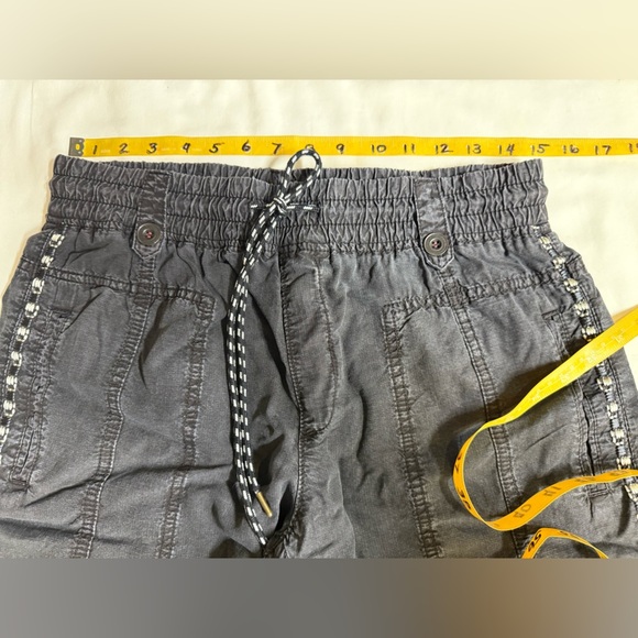 ANTHROPOLOGIE Black distressed BYRON joggers with embroidered side accent size M - Picture 12 of 14